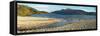 Panorama of the Loch Lomond during the Morning in Scotland, UK-pink candy-Framed Stretched Canvas