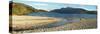 Panorama of the Loch Lomond during the Morning in Scotland, UK-pink candy-Stretched Canvas