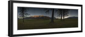 Panorama of the Mieming Range in Morning Light with Larch Trees in the Foreground-Niki Haselwanter-Framed Photographic Print