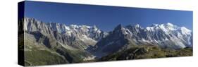 Panorama of the Mountain Range of Mont Blanc, Haute Savoie, French Alps, France-Roberto Moiola-Stretched Canvas