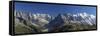 Panorama of the Mountain Range of Mont Blanc, Haute Savoie, French Alps, France-Roberto Moiola-Framed Stretched Canvas