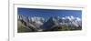 Panorama of the Mountain Range of Mont Blanc, Haute Savoie, French Alps, France-Roberto Moiola-Framed Premium Photographic Print