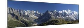 Panorama of the Mountain Range of Mont Blanc, Haute Savoie, French Alps, France-Roberto Moiola-Mounted Premium Photographic Print