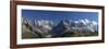 Panorama of the Mountain Range of Mont Blanc, Haute Savoie, French Alps, France-Roberto Moiola-Framed Premium Photographic Print