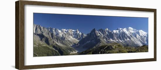 Panorama of the Mountain Range of Mont Blanc, Haute Savoie, French Alps, France-Roberto Moiola-Framed Photographic Print