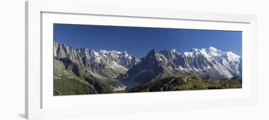 Panorama of the Mountain Range of Mont Blanc, Haute Savoie, French Alps, France-Roberto Moiola-Framed Photographic Print