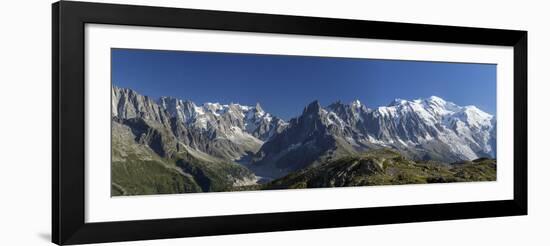 Panorama of the Mountain Range of Mont Blanc, Haute Savoie, French Alps, France-Roberto Moiola-Framed Photographic Print