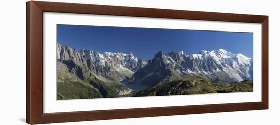 Panorama of the Mountain Range of Mont Blanc, Haute Savoie, French Alps, France-Roberto Moiola-Framed Photographic Print