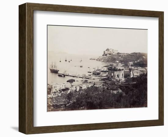 Panorama of the Picturesque Gulf of Baia (Naples), Dotted with Sailboats. in the Foreground, Opposi-Giorgio Sommer-Framed Giclee Print