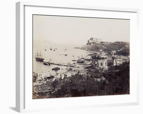 Panorama of the Picturesque Gulf of Baia (Naples), Dotted with Sailboats. in the Foreground, Opposi-Giorgio Sommer-Framed Giclee Print