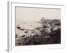 Panorama of the Picturesque Gulf of Baia (Naples), Dotted with Sailboats. in the Foreground, Opposi-Giorgio Sommer-Framed Giclee Print