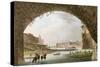 Panorama of the River Seine Seen from Beneath the Pont Neuf Looking West Towards the Louvre-John Claude Nattes-Stretched Canvas