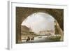 Panorama of the River Seine Seen from Beneath the Pont Neuf Looking West Towards the Louvre-John Claude Nattes-Framed Giclee Print