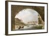 Panorama of the River Seine Seen from Beneath the Pont Neuf Looking West Towards the Louvre-John Claude Nattes-Framed Giclee Print