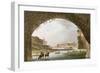 Panorama of the River Seine Seen from Beneath the Pont Neuf Looking West Towards the Louvre-John Claude Nattes-Framed Giclee Print