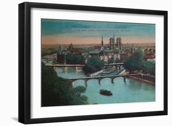 Panorama of the River Seine with Notre-Dame Cathedral and the Îsle de la Cité, Paris, c1920-Unknown-Framed Giclee Print