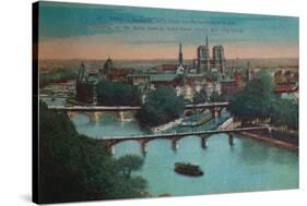 Panorama of the River Seine with Notre-Dame Cathedral and the Îsle de la Cité, Paris, c1920-Unknown-Stretched Canvas