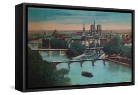 Panorama of the River Seine with Notre-Dame Cathedral and the Îsle de la Cité, Paris, c1920-Unknown-Framed Stretched Canvas