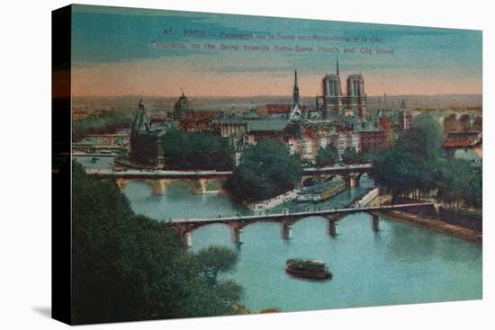 Panorama of the River Seine with Notre-Dame Cathedral and the Îsle de la Cité, Paris, c1920-Unknown-Stretched Canvas