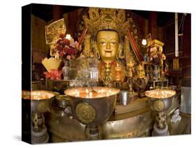 Panorama of Tibetan Buddhist Chapel at Drepung Monastery, Lhasa, Tibet, China-Don Smith-Stretched Canvas