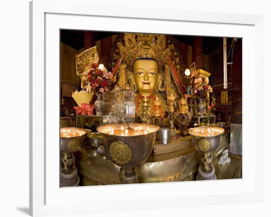 Panorama of Tibetan Buddhist Chapel at Drepung Monastery, Lhasa, Tibet, China-Don Smith-Framed Photographic Print