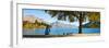 Panorama of Tourist Relaxing by Lake Wakatipu in Autumn at Queenstown, Otago, New Zealand-Matthew Williams-Ellis-Framed Photographic Print