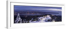 Panorama of Vancouver from mountain peak above ski resort, Vancouver, British Columbia, Canada, Nor-Tyler Lillico-Framed Photographic Print