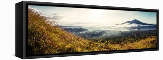 Panorama of Volcanoes at Sunrise. Bali, Indonesia-Dudarev Mikhail-Framed Stretched Canvas