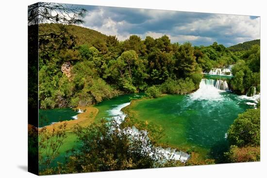 Panorama of Waterfalls in Krka National Park, Croatia-Lamarinx-Stretched Canvas