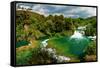 Panorama of Waterfalls in Krka National Park, Croatia-Lamarinx-Framed Stretched Canvas