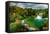 Panorama of Waterfalls in Krka National Park, Croatia-Lamarinx-Framed Stretched Canvas