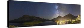 Panorama of Waterton Lakes National Park Overlooking the Townsite-null-Stretched Canvas