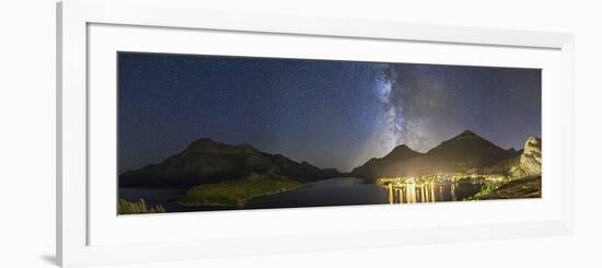 Panorama of Waterton Lakes National Park Overlooking the Townsite-null-Framed Photographic Print