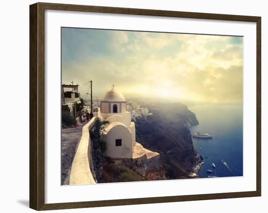 Panorama on Santorini Island-olly2-Framed Photographic Print