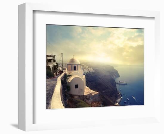 Panorama on Santorini Island-olly2-Framed Photographic Print