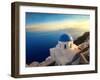 Panorama over a Church on Santorini Island-Ollyy-Framed Photographic Print