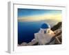 Panorama over a Church on Santorini Island-Ollyy-Framed Photographic Print