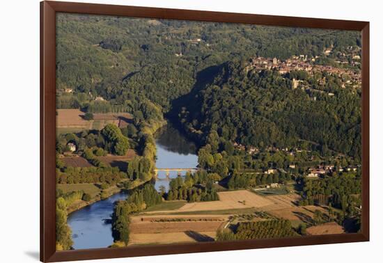 Panorama over the Dordogne River, Bastide of Domme, Domme, Dordogne, Perigord, France, Europe-Nathalie Cuvelier-Framed Photographic Print