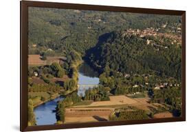 Panorama over the Dordogne River, Bastide of Domme, Domme, Dordogne, Perigord, France, Europe-Nathalie Cuvelier-Framed Premium Photographic Print