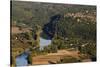 Panorama over the Dordogne River, Bastide of Domme, Domme, Dordogne, Perigord, France, Europe-Nathalie Cuvelier-Stretched Canvas