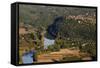 Panorama over the Dordogne River, Bastide of Domme, Domme, Dordogne, Perigord, France, Europe-Nathalie Cuvelier-Framed Stretched Canvas