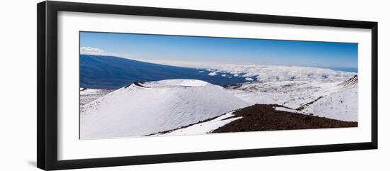 Panorama photograph of snow on the summit of Mauna Kea, Hawaii-Mark A Johnson-Framed Photographic Print