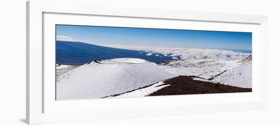 Panorama photograph of snow on the summit of Mauna Kea, Hawaii-Mark A Johnson-Framed Photographic Print