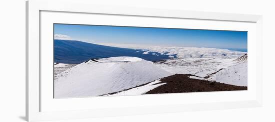 Panorama photograph of snow on the summit of Mauna Kea, Hawaii-Mark A Johnson-Framed Photographic Print