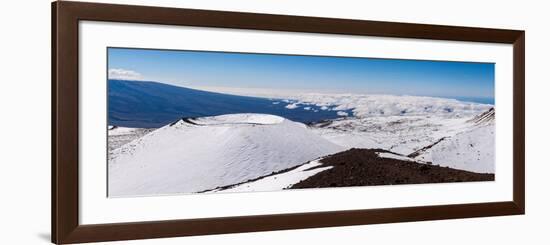 Panorama photograph of snow on the summit of Mauna Kea, Hawaii-Mark A Johnson-Framed Photographic Print