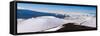 Panorama photograph of snow on the summit of Mauna Kea, Hawaii-Mark A Johnson-Framed Stretched Canvas