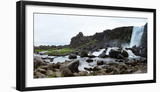 Panorama, Pingvellir National Park, Waterfall-Catharina Lux-Framed Photographic Print