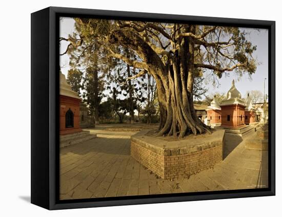 Panorama Produced by Joining Several Images, at One of the Holiest Hindu Sites, Kathmandu-Don Smith-Framed Stretched Canvas