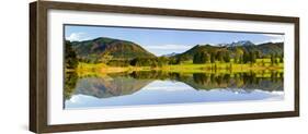 Panorama Scenery in Bavaria in the Allgäu with Water Mirroring-Wolfgang Filser-Framed Photographic Print