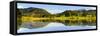 Panorama Scenery in Bavaria in the Allgäu with Water Mirroring-Wolfgang Filser-Framed Stretched Canvas